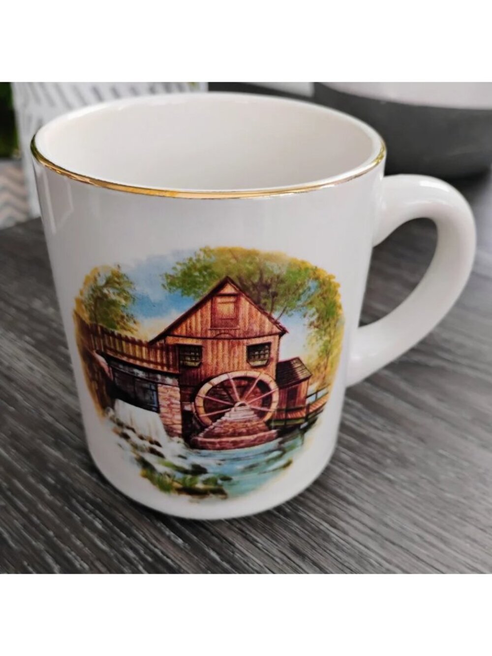 Vintage Watermill Design Mug